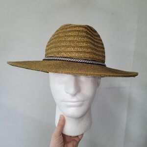 San Diego Hat Company Mens Straw Fedora‎ Hat Sun Hat Panama Style Brown O/S